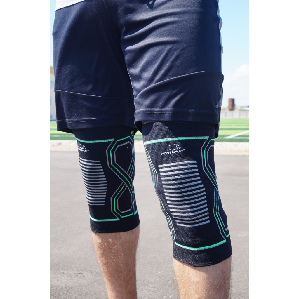Фіксатор коліна PowerPlay PP-4099 Knee Support Чорно/Зелені S/M (PP_4099_S/M_Bl/Green)