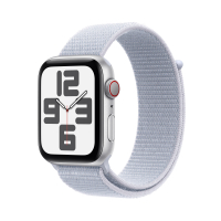 Смарт-годинник Apple Watch SE GPS + Cellular 44mm Silver Aluminium Case with Blue Cloud Sport Loop (MXGR3QH/A)
