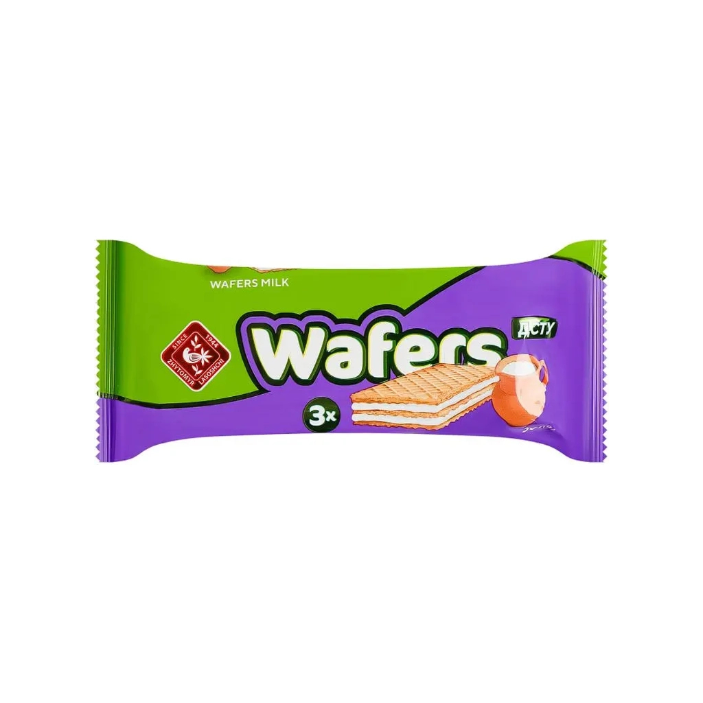 Вафлі Житомирські ласощі з начинкою Wafers молочні 50 г (4823103009512)