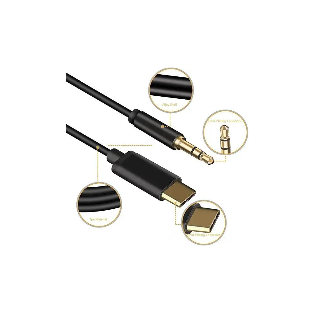 Кабель мультимедійний USB-C to 3.5mm M 1.0m black XoKo (AUX-002-BK) Кабель мультимедійний USB-C to 3.5mm M 1.0m black XoKo (AUX-002-BK)