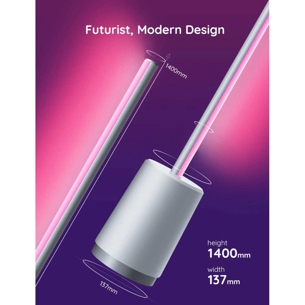 Торшер Govee H6072 Lyra, 1500Lm, RGBICWW, WI-FI/Bluetooth, white (H6072382)