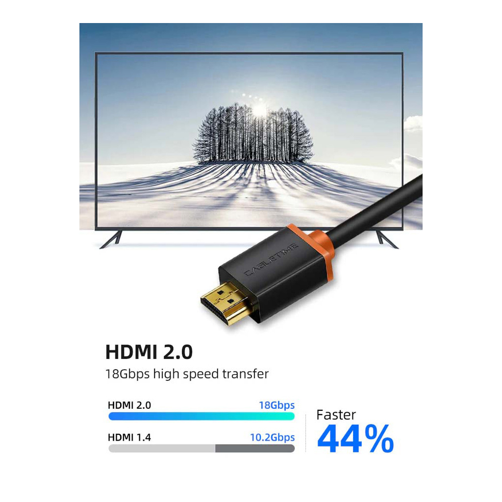 Кабель мультимедійний HDMI M to HDMI M 5.0m V2.0 4K60Hz Cabletime (CA915309)
