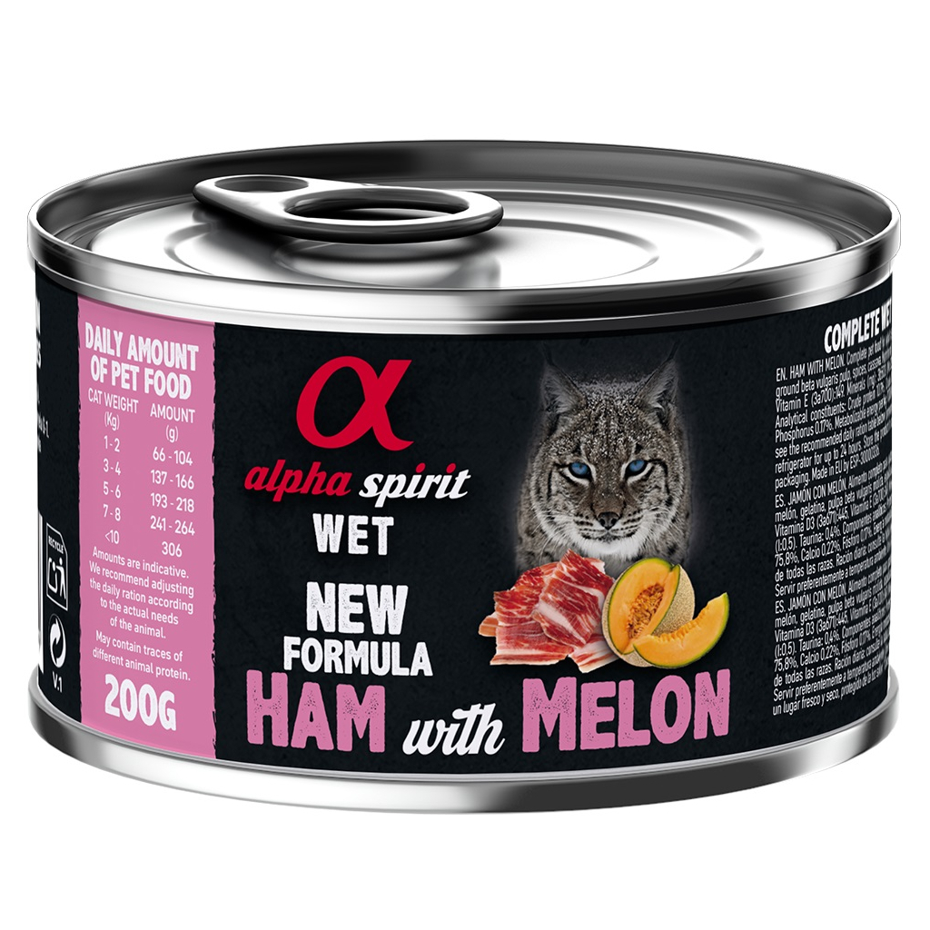 Консерви для котів Alpha Spirit Ham With Melon for Adult Cat 200 г (8436586310660)