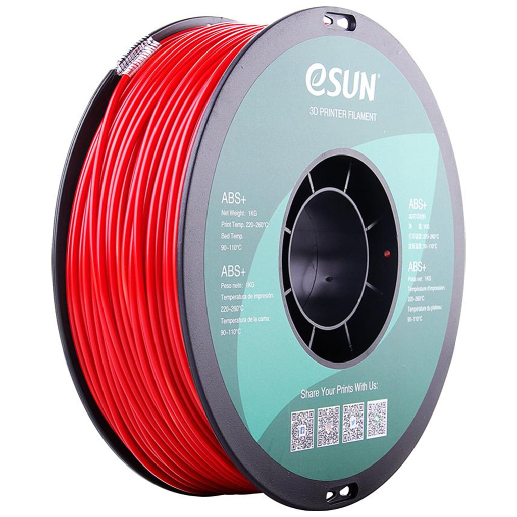 Пластик для 3D-принтера eSUN ABS+, 1кг, 1.75мм, FIRE ENGINE RED (ABS+P175FR1)