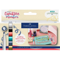 Set of Faber-Castell thin markers for decoration Goldfaber Creative Marker Bold Calligraphy, tip C (calligraphy) 6 pcs (33007)