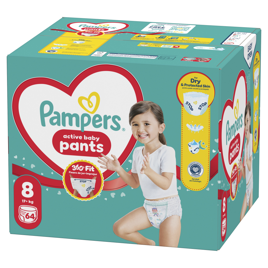 Підгузки Pampers Active Baby Pants Розмір 8 (17+ кг) 64 шт (8006530304627) Підгузки Pampers Active Baby Pants Розмір 8 (17+ кг) 64 шт (8006530304627)