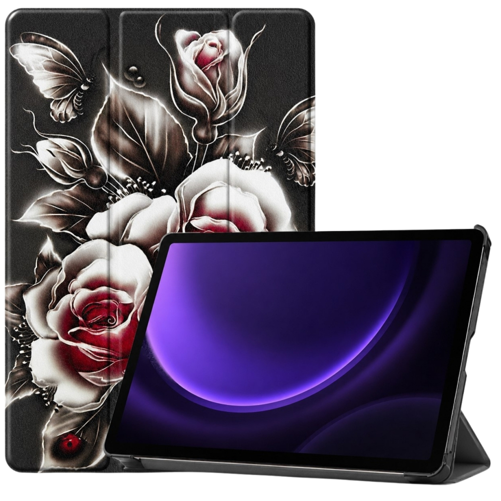 Чохол до планшета BeCover Smart Case Samsung Galaxy Tab S10 FE (SM-X520/SM-X526) 10.9" Black Rose (715923)