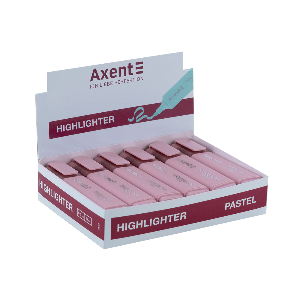 Маркер Axent Highlighter 2537-A, 1-5 мм клиноп. пастель лавандовий (2537-36-A) Маркер Axent Highlighter 2537-A, 1-5 мм клиноп. пастель лавандовий (2537-36-A)