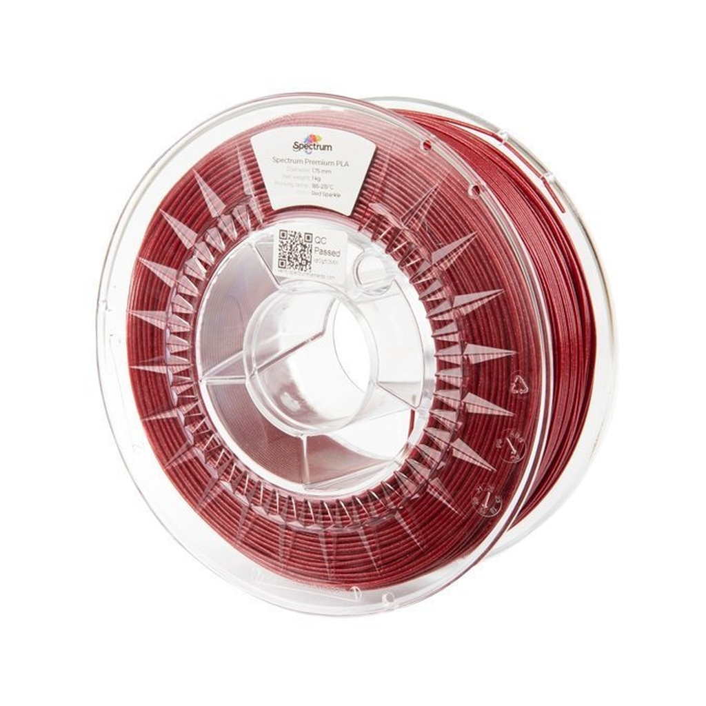 Пластик для 3D-принтера Spectrum PLA Glitter 1.75mm 1kg Red, Sparkle (80274)