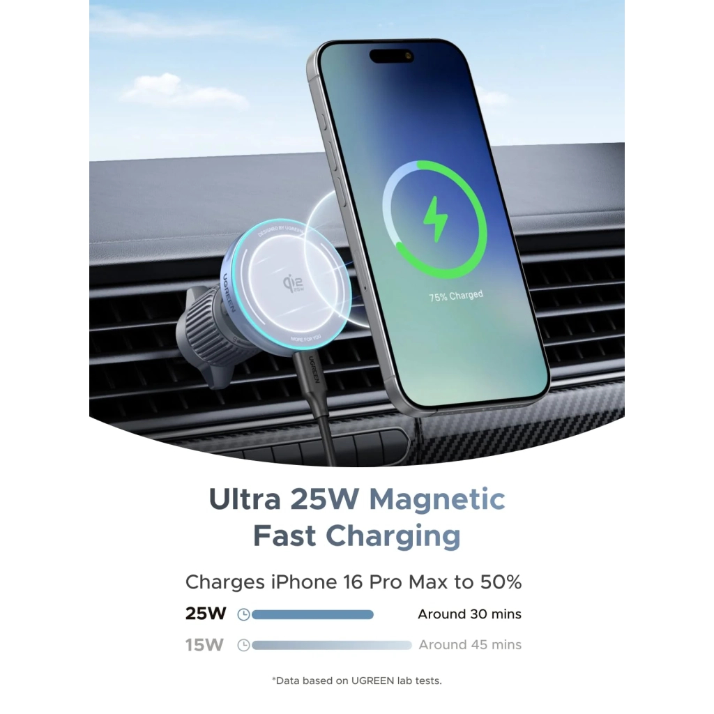 Універсальний автотримач Ugreen W758 Magnetic Wireless Car Charger 25W QI2.2 Starlight Blue (55967) Універсальний автотримач Ugreen W758 Magnetic Wireless Car Charger 25W QI2.2 Starlight Blue (55967)