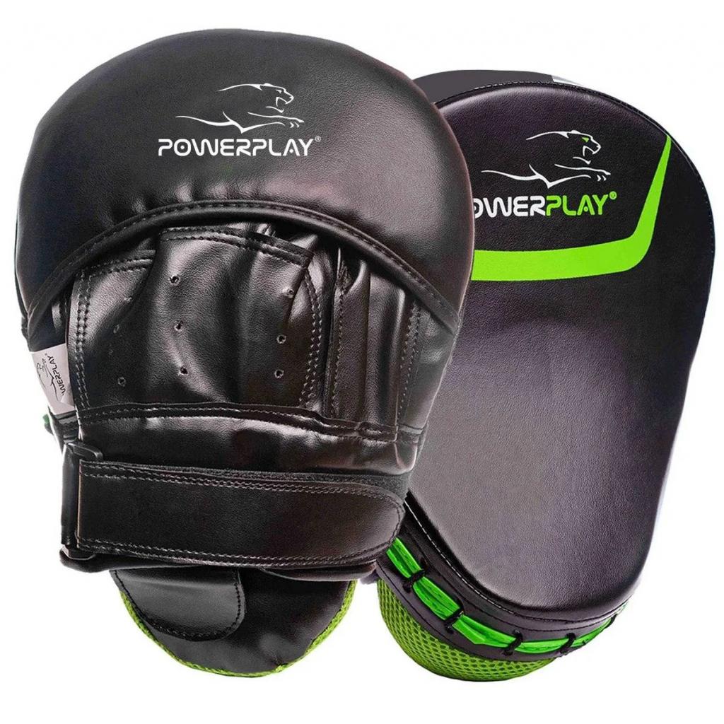 Лапи боксерські PowerPlay 3041 PU Black/Green (PP_3041_Green)