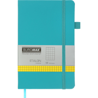 Notebook Buromax Etalon 125x195 mm 96 sheets in a cell cover made of artificial leather Turquoise (BM.291160-06)