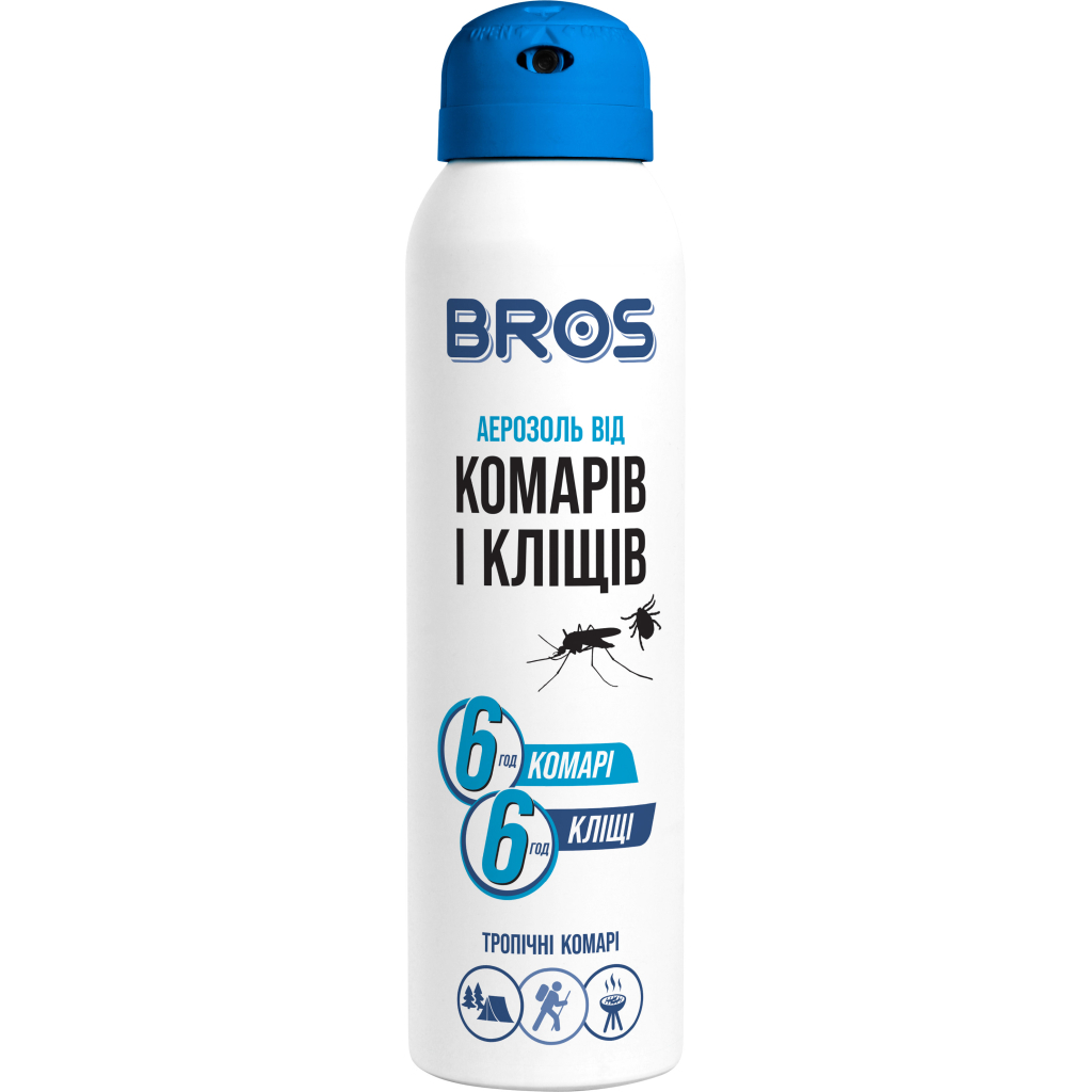 Аерозоль від комах Bros від комарів і кліщів 90 мл (5904517061231/5904517321311/5904517048485)