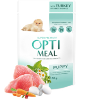 Wet dog food Optimeal for puppies with turkey and carrots in sauce 100 g (4820215369619)