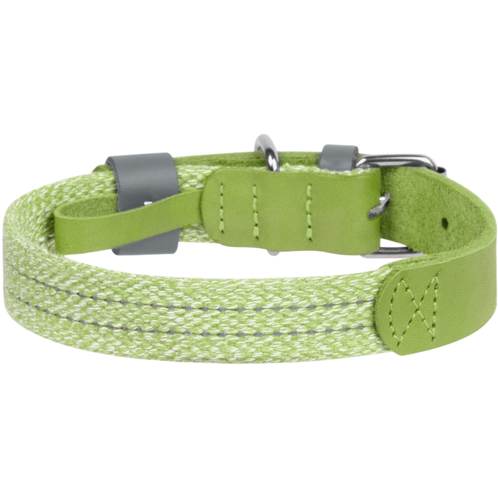 Нашийник для тварин WAUDOG Classic зі шкіри та відновленої бавовни S 15 мм х 27-36 см салатовий (58905) Нашийник для тварин WAUDOG Classic зі шкіри та відновленої бавовни S 15 мм х 27-36 см салатовий (58905)