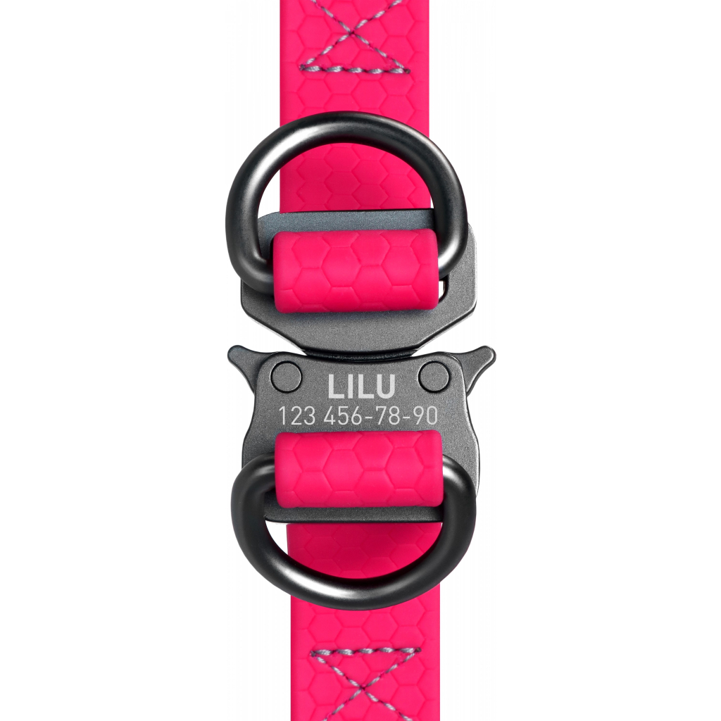 Шлея для собак WAUDOG Waterproof металічна пряжка-фастекс M Ш 20 мм Д 50-80 см рожева (27657)