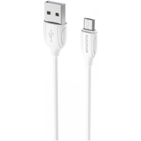 Дата кабель USB 2.0 AM to Micro 5P 1.0m BX19 Benefit 2.4A White BOROFONE (BX19MW)