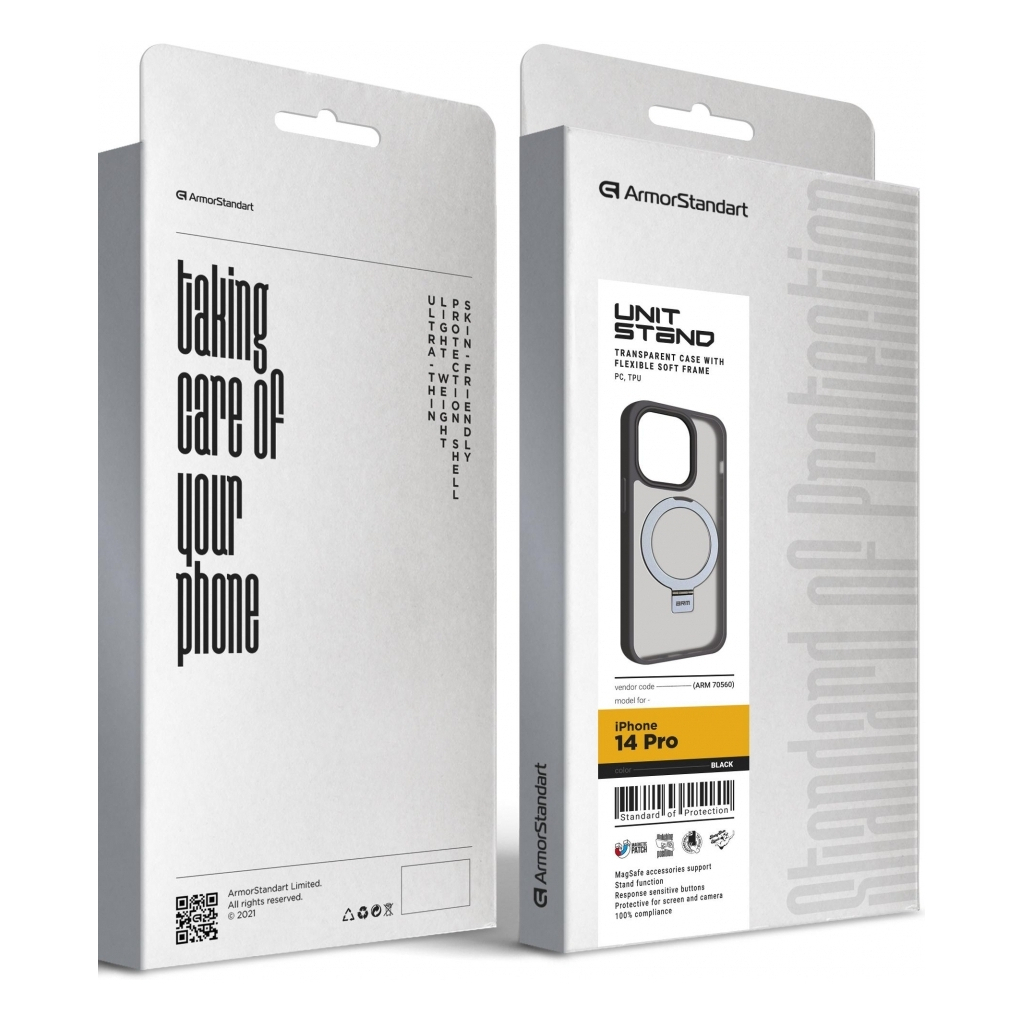Чохол до мобільного телефона Armorstandart Unit Stand Apple iPhone 14 Pro Black (ARM70560) Чохол до мобільного телефона Armorstandart Unit Stand Apple iPhone 14 Pro Black (ARM70560)