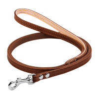 Dog leash Collar single unstitched W 16 mm L 122 cm brown (04566)
