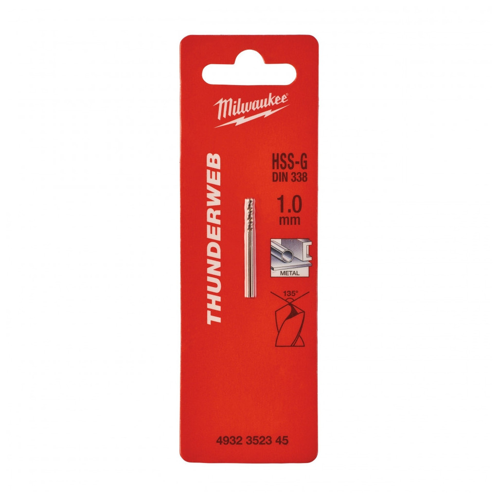 Свердло Milwaukee по металу THUNDERWEB HSS-G DIN338, 1,0x34 мм, 2шт (4932352345)