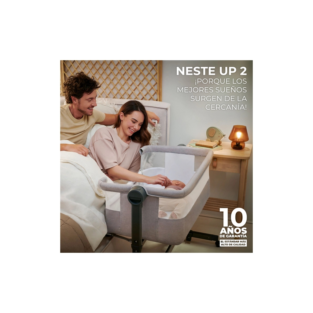 Ліжечко Kinderkraft Приставне ліжечко-люлька Neste Up 2 Light Grey (5902533924523)