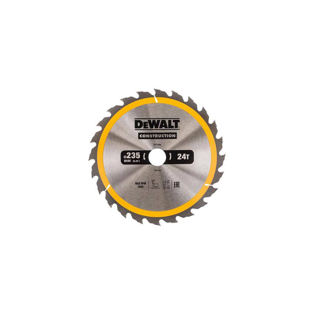 Диск пильний DeWALT СONSTRUCTION, 235x30, 24 z, АТВ, 20 гр. (DT1954) Диск пильний DeWALT СONSTRUCTION, 235x30, 24 z, АТВ, 20 гр. (DT1954)
