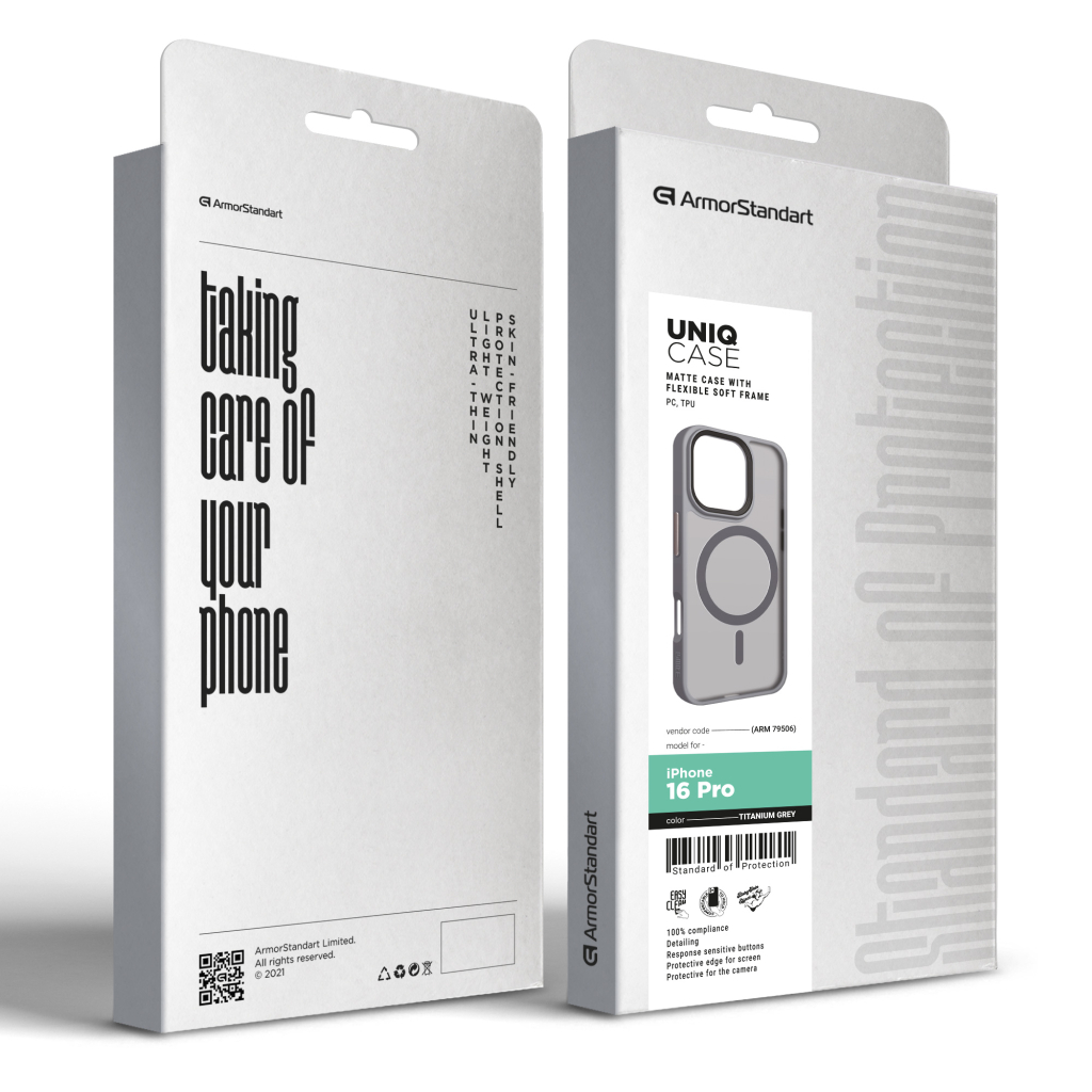 Чохол до мобільного телефона Armorstandart Uniq MagSafe Apple iPhone 16 Pro Titanium Grey (ARM79506) Чохол до мобільного телефона Armorstandart Uniq MagSafe Apple iPhone 16 Pro Titanium Grey (ARM79506)