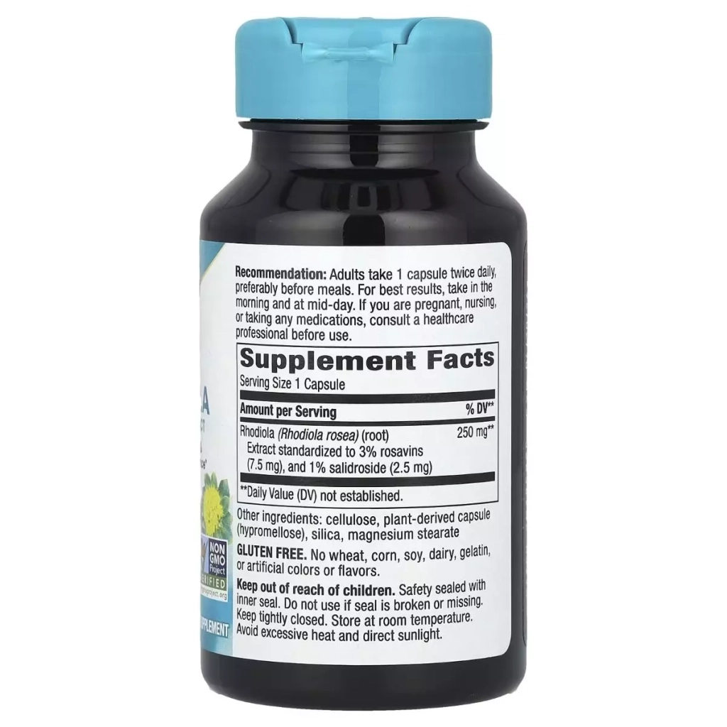 Трави Nature's Way Родіола, 250 мг, Rhodiola, Premium Extract, 60 вегетаріанських капсул (NWY-15321)