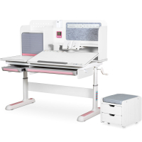 Desk Mealux Winnipeg Multicolor Plus WG Pink (BD-630 WG+PN with cabinet)