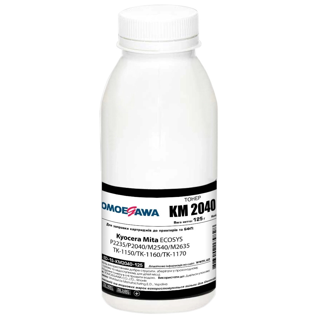 Тонер Kyocera TK-1150/TK-1160/TK-1170 125г фасовка Tomoegawa (ED-15-KM2040-125)