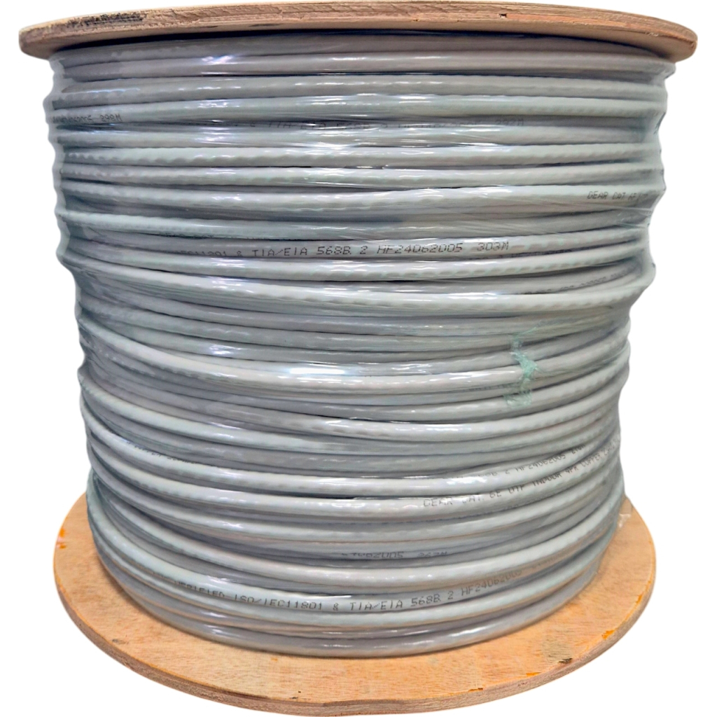 Кабель мережевий GEAR UTP 305м, cat.6, CU, 4*2*0,54, PVC, indoor, grey (GEC-UTPC6CU054305)