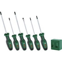 Bosch screwdriver set set of 6 pieces, SL 4 mm, PH2x125 mm, PZ1x100 mm, PZ2x125 mm, T20x100, T25x100 (1.600.A02.W7L)
