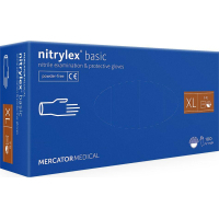 Медичні рукавички Mercator Medical Nitrylex Basic Нітрилові Неопудрені діагностичні Розмір XL Сині 100 шт. (3.1008) (5906615004714)
