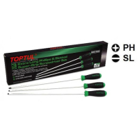Set of screwdrivers Toptul long 3 pcs. (PH2x400, SL5, 5x400, SL6, 5x400) (GAAE0306)