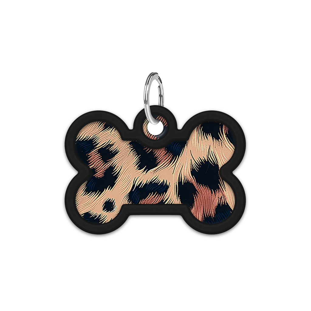 Адресник для тварин WAUDOG Smart ID з QR паспортом "Леопард", кістка 40х28 мм (231-4066)