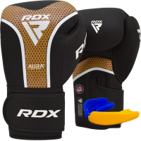 Боксерські рукавички RDX Aura Plus T-17 Black Golden 16 унцій (BGR-T17BGL-16OZ+)