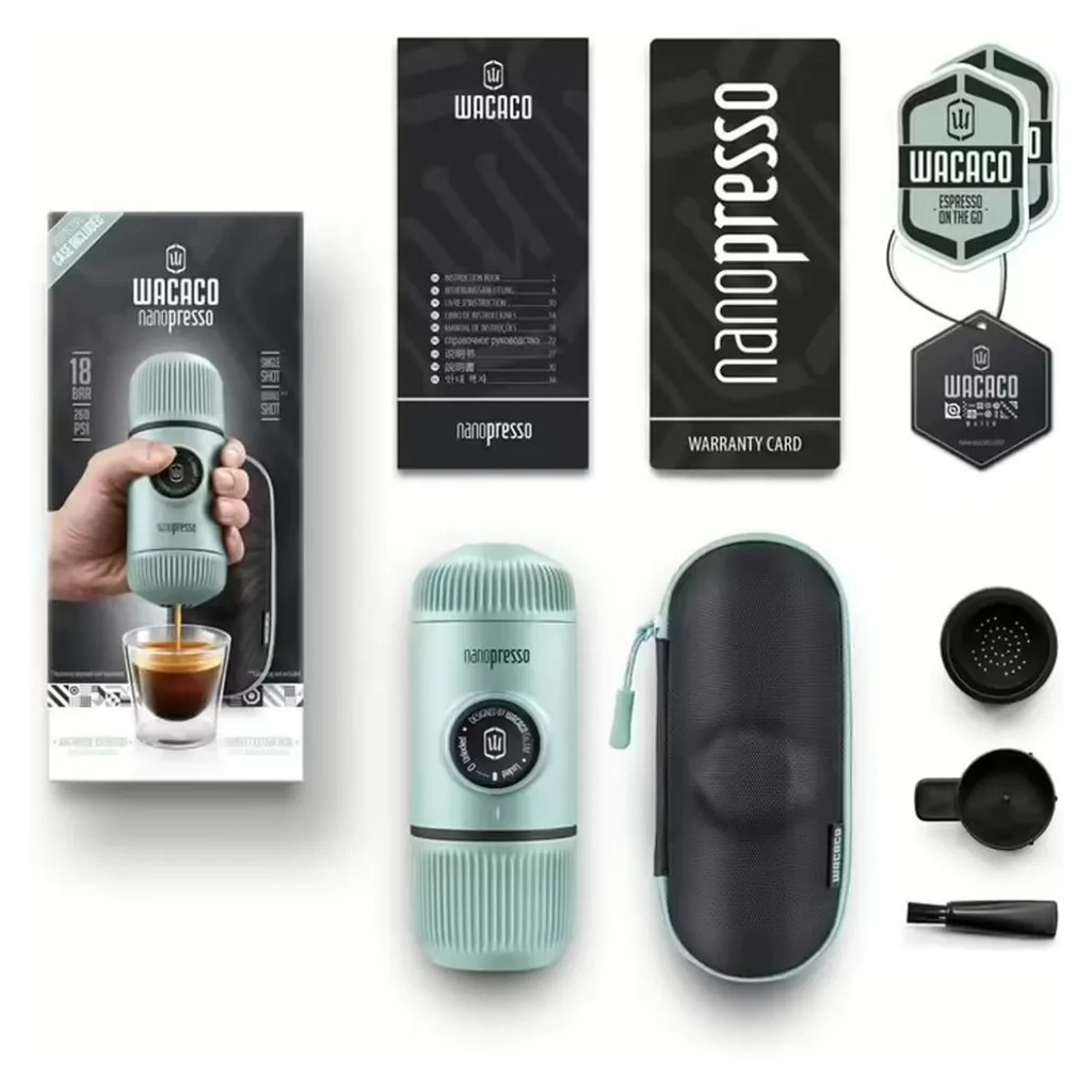 Кавоварка кемпінгова Wacaco Nanopresso з чохлом блакитна (WNANOBLUE) Кавоварка кемпінгова Wacaco Nanopresso з чохлом блакитна (WNANOBLUE)