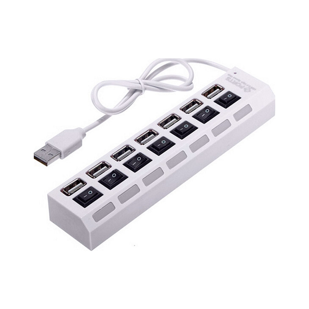 Концентратор Voltronic USB 2.0 to 7xUSB with switches white (YT-H7SHS-W) Концентратор Voltronic USB 2.0 to 7xUSB with switches white (YT-H7SHS-W)