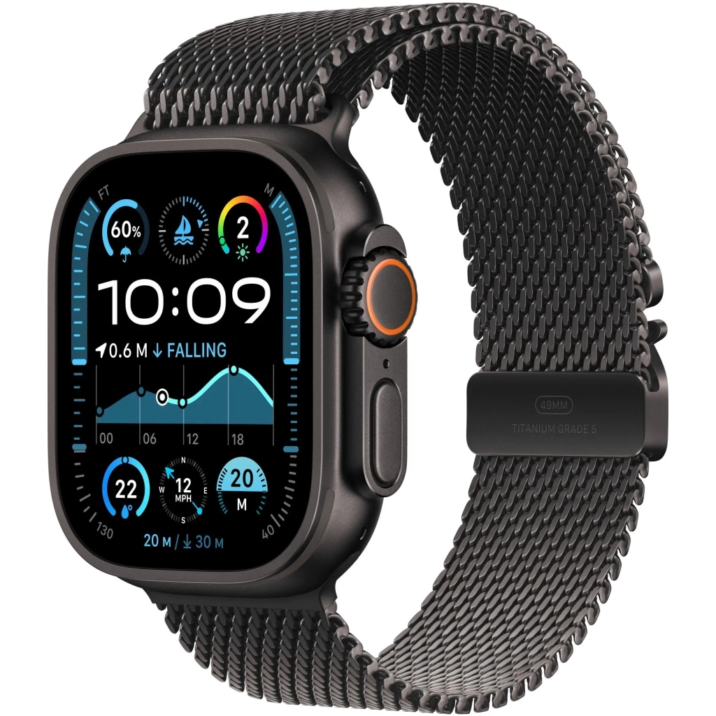 Ремінець до смарт-годинника Apple 49mm Black Titanium Milanese Loop - Large (MXKH3ZM/A)