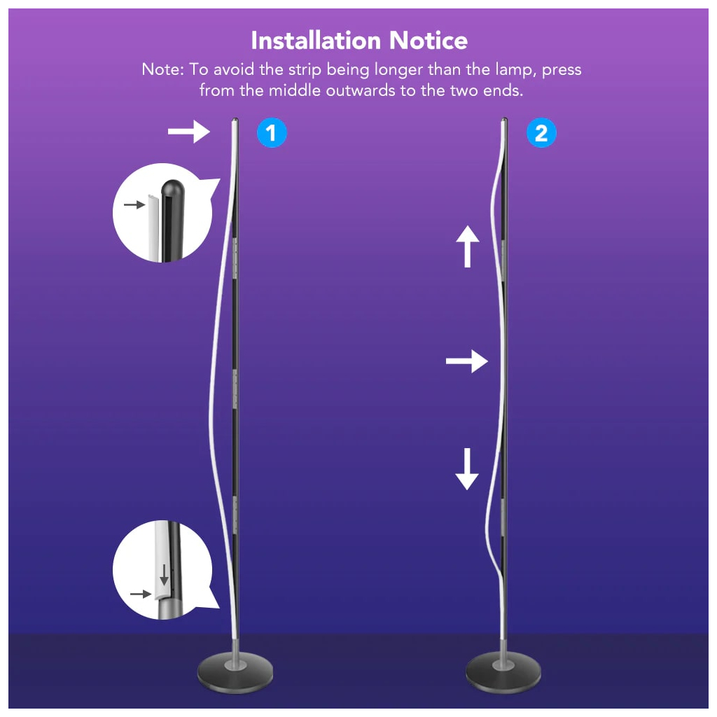 Торшер Govee H6076, 1000Lm, RGBICW, WI-FI/Bluetooth, black (H6076312)