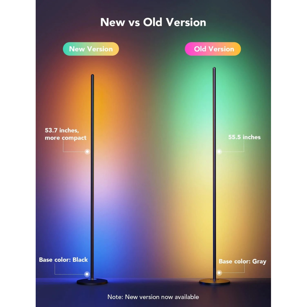 Торшер Govee H6076, 1000Lm, RGBICW, WI-FI/Bluetooth, black (H6076312)