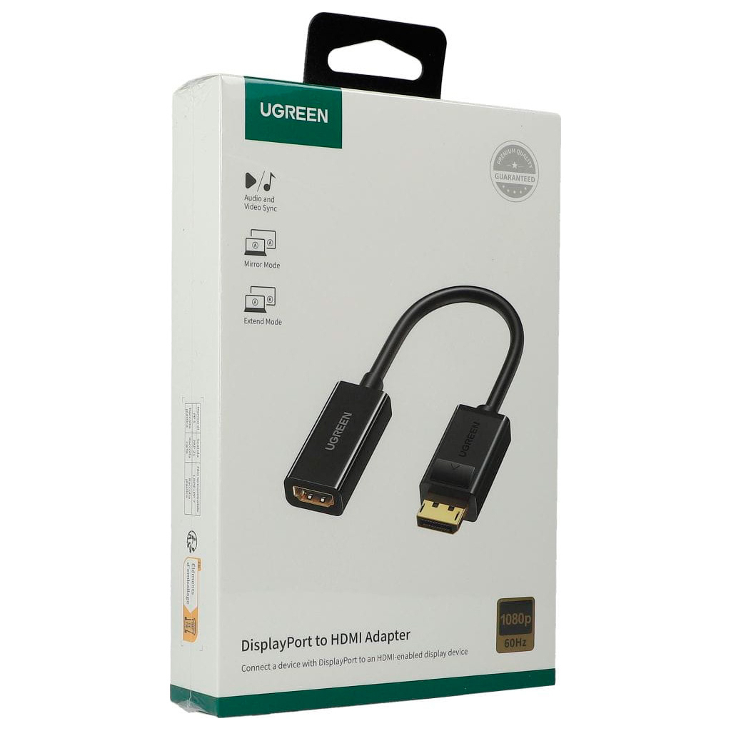 Перехідник Display Port M to HDMI F 1080P black UGREEN (40362) Перехідник Display Port M to HDMI F 1080P black UGREEN (40362)