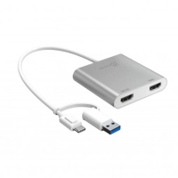 Adapter USB-C/A to 2xHDMI F dual display J5create (JCA365-N)