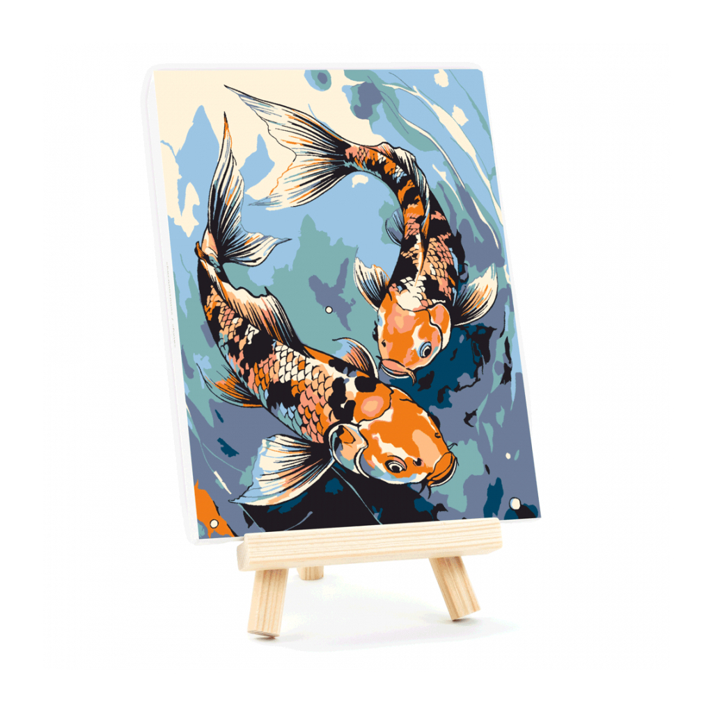 Картина по номерам Rosa Рибки кої, 15х20см, з мольбертом (4823098548669)