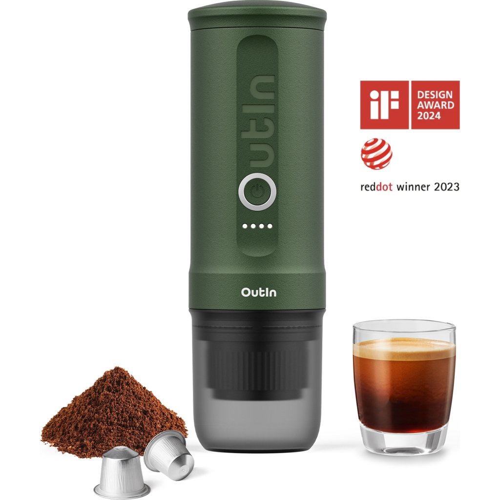 Портативна кавоварка Outin Nano Espresso Machine в дорожньому футлярі OTEM-01 Forest Green (OTEM-01-FG-BAG) Портативна кавоварка Outin Nano Espresso Machine в дорожньому футлярі OTEM-01 Forest Green (OTEM-01-FG-BAG)