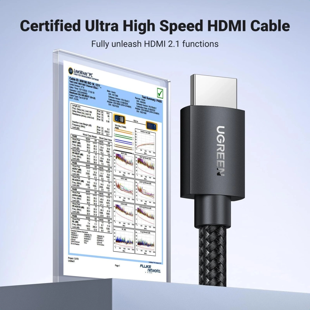Кабель мультимедійний HDMI M to HDMI M 10.0m 8K60Hz 48Gbps braided Ugreen (95966)