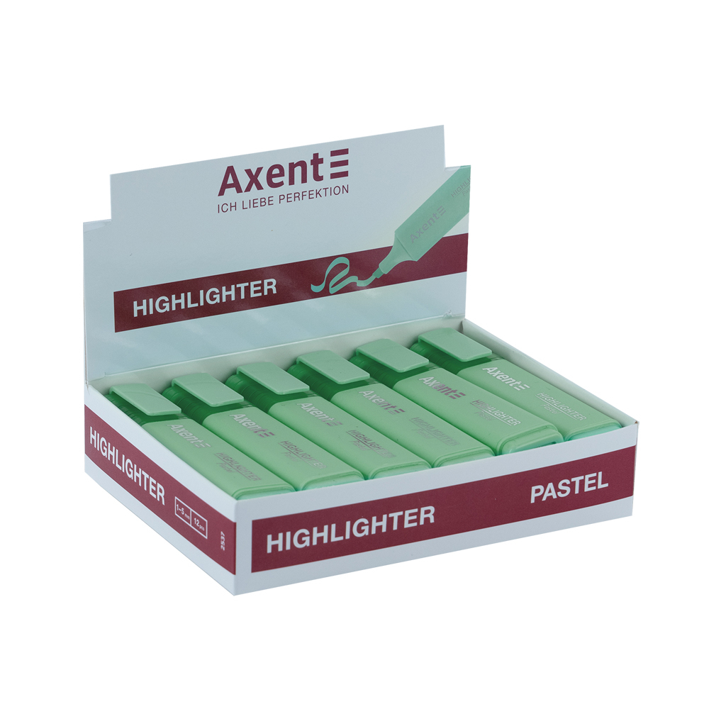 Маркер Axent Highlighter 2537-A, 1-5 мм клиноп. пастель м'ятний (2537-18-A) Маркер Axent Highlighter 2537-A, 1-5 мм клиноп. пастель м'ятний (2537-18-A)