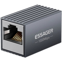 RJ45 8P8C Gigabit Coupler Black Essager (EZJRJK-XT0G-P)