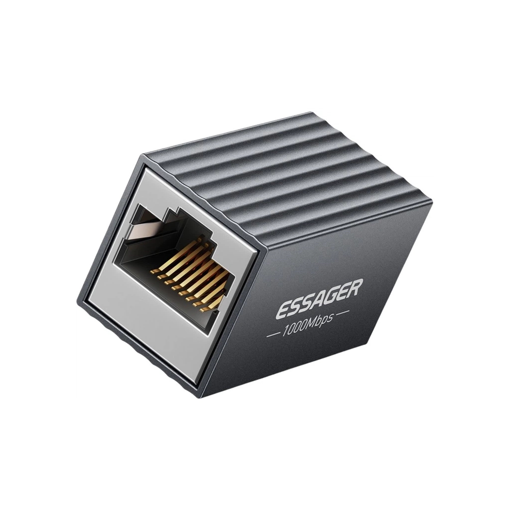 Зрощувач RJ45 8P8C Gigabit Coupler Black Essager (EZJRJK-XT0G-P)