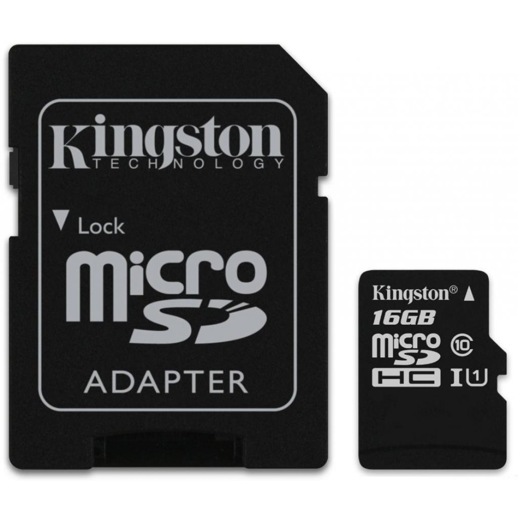 Карта пам'яті Kingston 16GB microSDHC Class 10 UHS-I (SDC10G2/16GB)